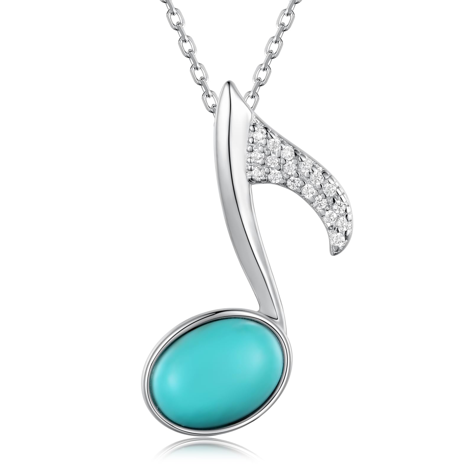 Collana Nota musicale 925 argento Sterling ciondolo nota turchese gioielli musicali per le donne Musiclover regali di compleanno