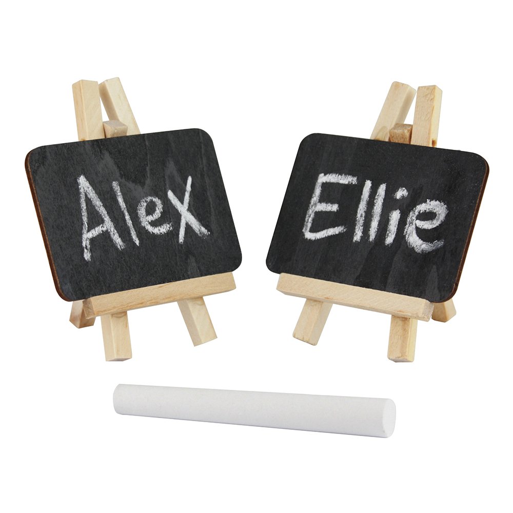 eBuyGB Mini Easel Chalk/Black Board, Wood, Black, Pack of 2