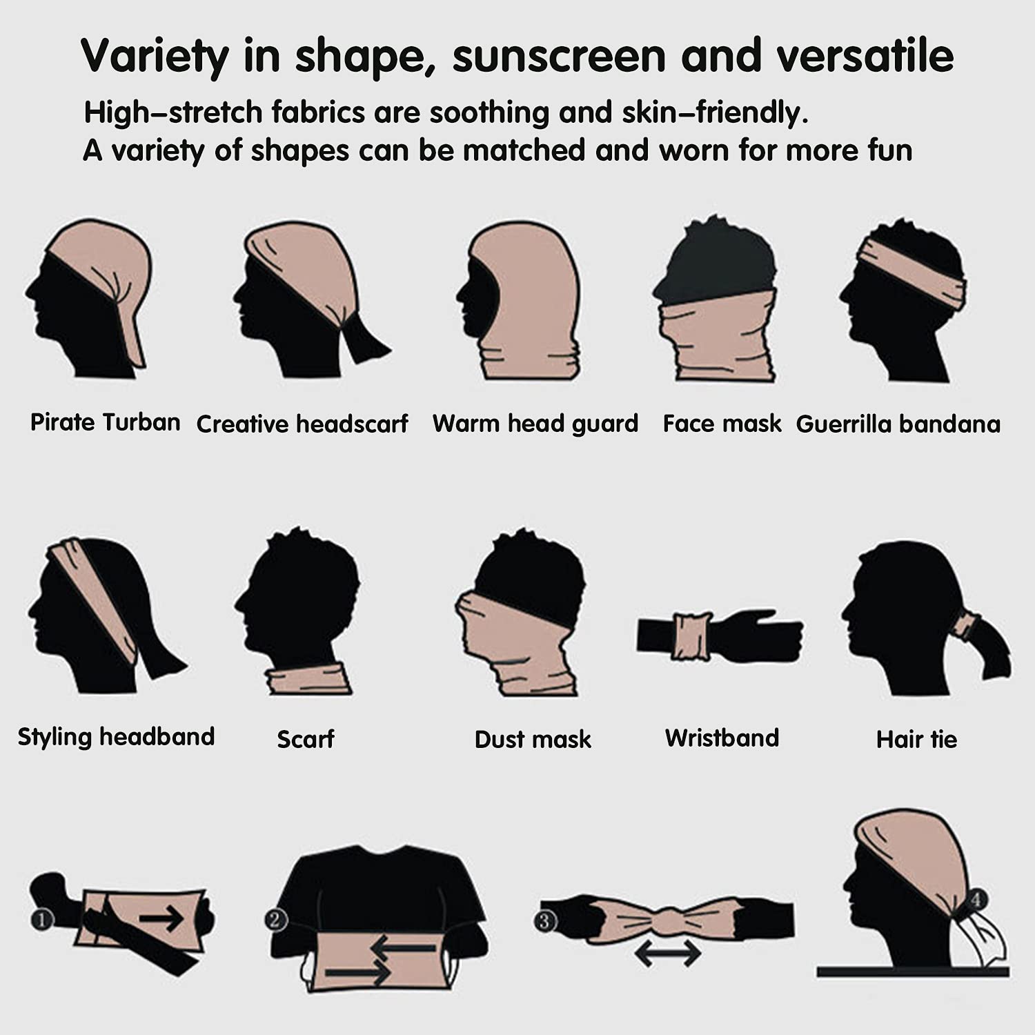 Mascherina Multiuso YISKY 3D - Passamontagna, Bandana, Fascia Per Sport, Unisex, Protezione UV E Vento - Foto 12