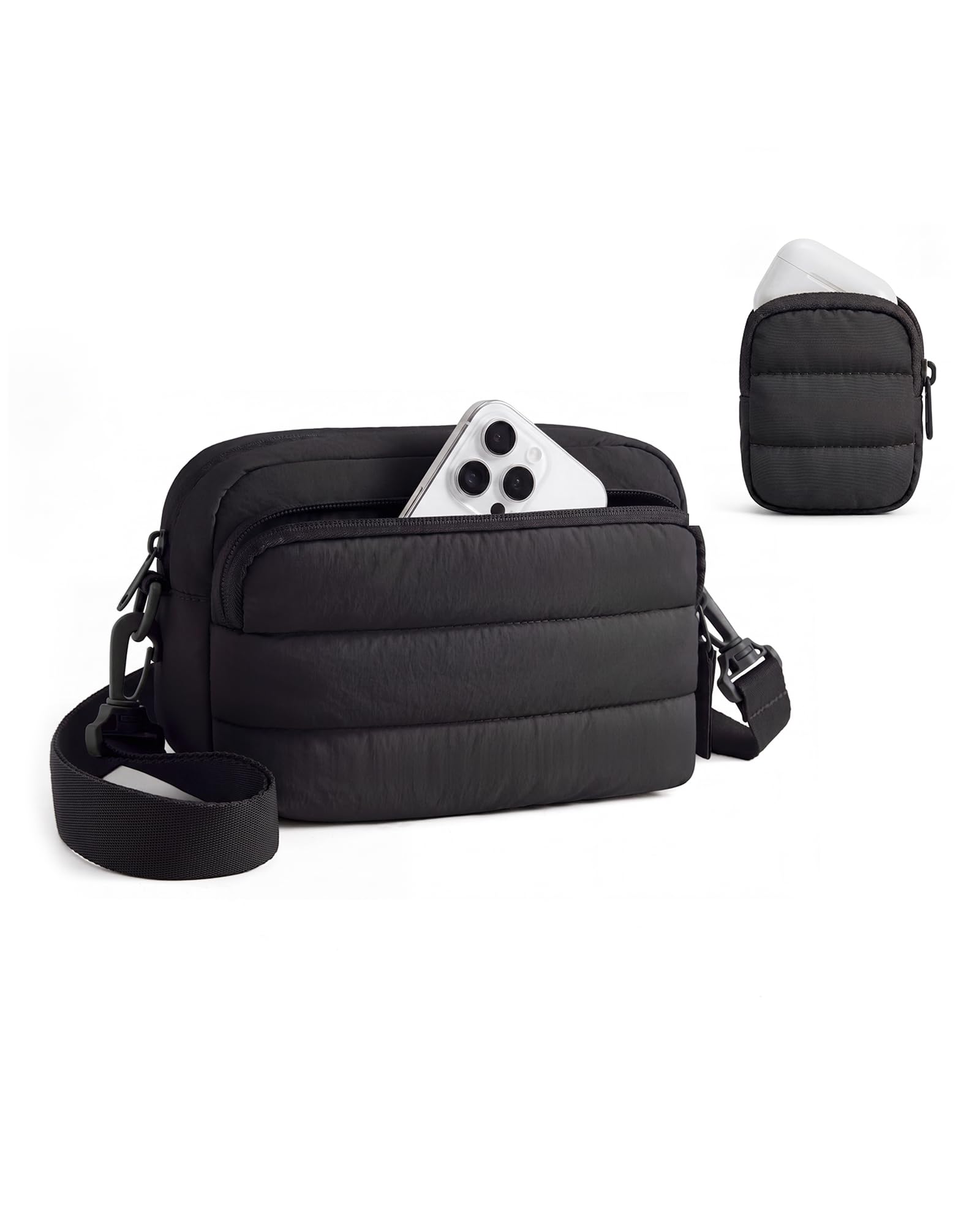 Crossbody Bags for Women, Mini Travel Purses Puffy Hobo Handbag