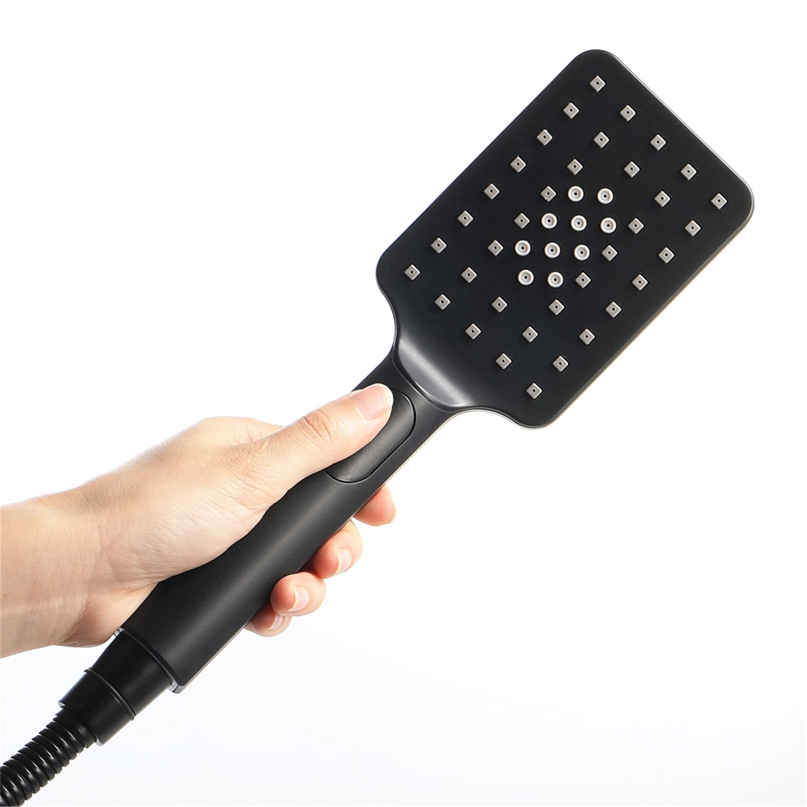 Soffione doccia nero, doccetta a risparmio idrico 3 funzioni in ABS, soffione doccia ad alta pressione con flessibile doccia, staffa regolabile, set soffione doccia a mano
