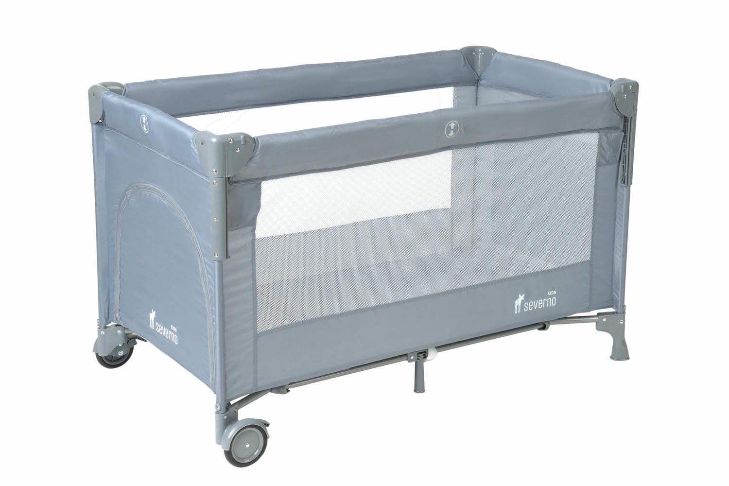 Kids Close to Mommy Baby Reisebett 2-en-1 – Cama auxiliar y cuna de viaje plegable para niños con 2 niveles, mosquitero, colchón, ruedas y bolsa de transporte – Cuna de viaje para bebés hasta