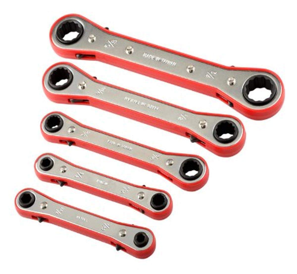 ATE Pro. USA 50603 Box Wrench, Ratcheting, Metric 5Piece Set Box End