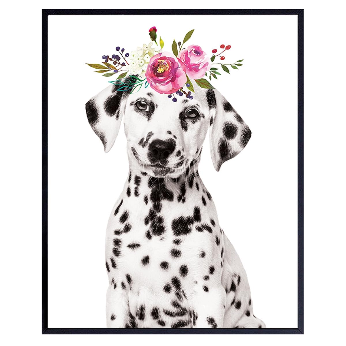 Dog Wall Decor - Cute Dog Wall Art - Dalmatian Puppy Decor - Gifts for Women - Toddler Little Girls Bedroom Picture - Baby Girl Room - Baby Girl