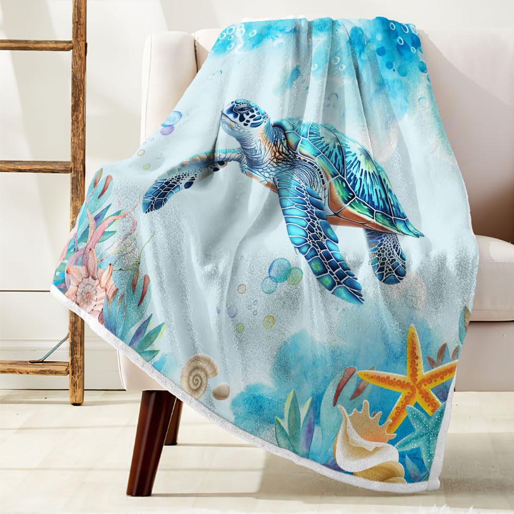 Amazon｜タートルスローブランケット ウミガメ ビーチフリース