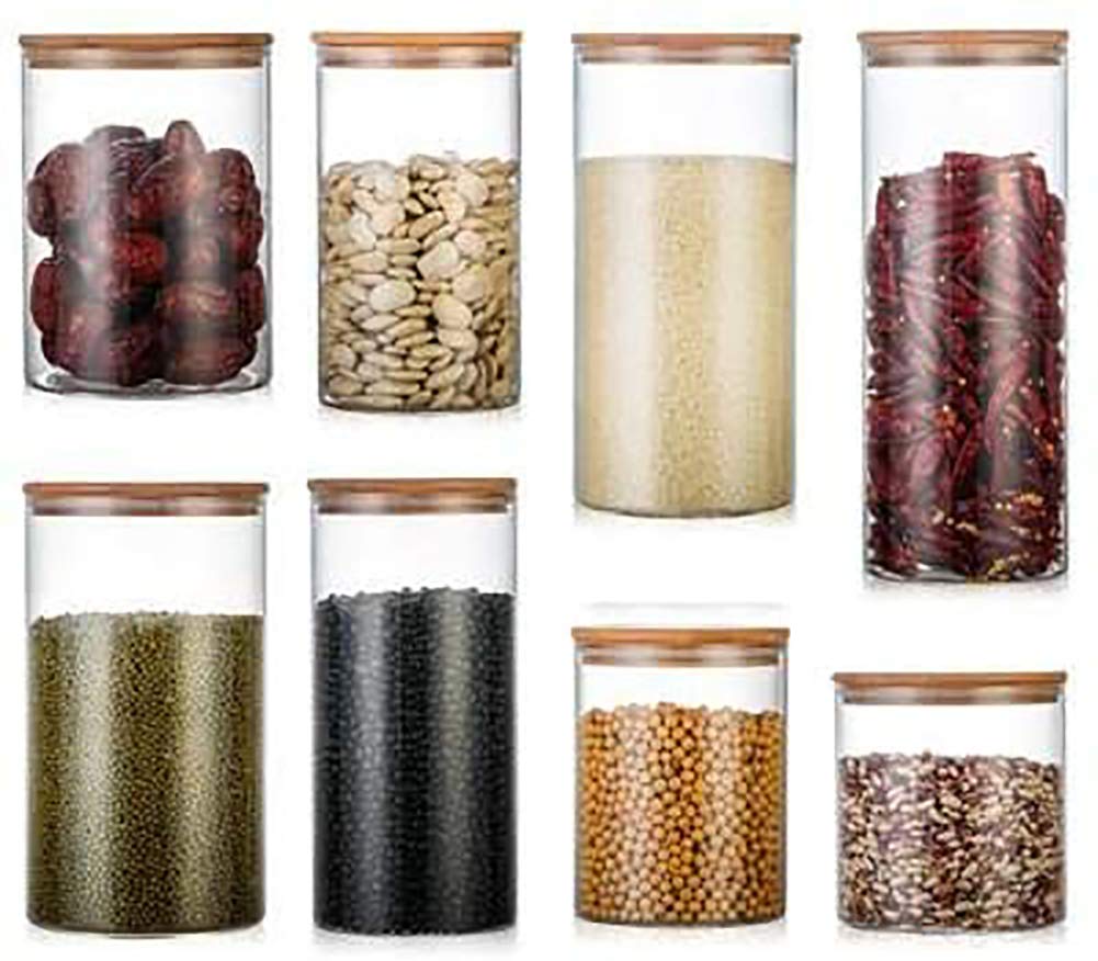 BonweteContainer Storage Airtight Glass Food Pasta Canisters Jars with Lids Cereal Dispenser
