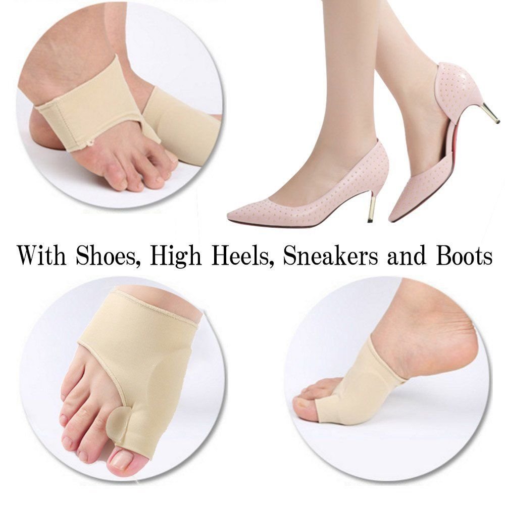 2PCS Ocieplacze na nogi Żelowe Rękawy Ochronne Silikonowe Rozdzielacze Palców Stóp Wsparcie Na Haluksy Pedicure Ortopedyczne,Ochraniacze na nogi
