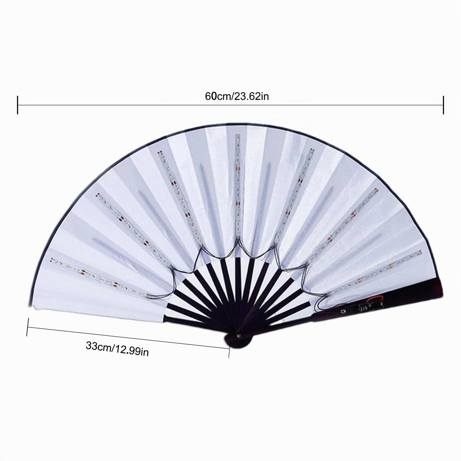 Ventaglio Pieghevole con Luce, Grande Ventilatore Pieghevole a LED, Grande Scomparto Pieghevole per Raves, spettacoli, Feste, Fan della Danza, Accessori Festival, ventaglio per Donne