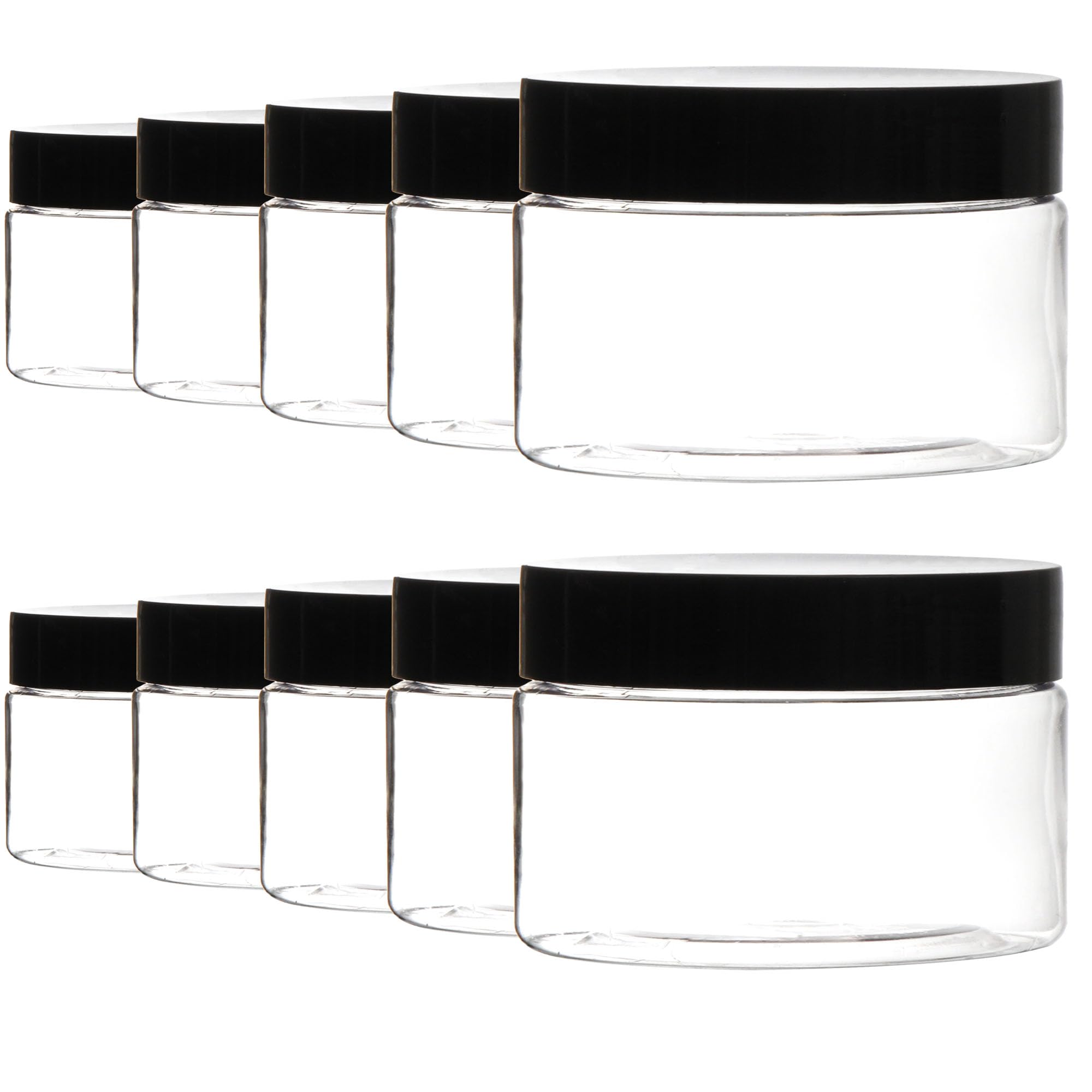 Youngever24 Pack Plastic Cream Jars, Empty Cosmetic Jars with Lids, Sample Jars (4 Ounce)