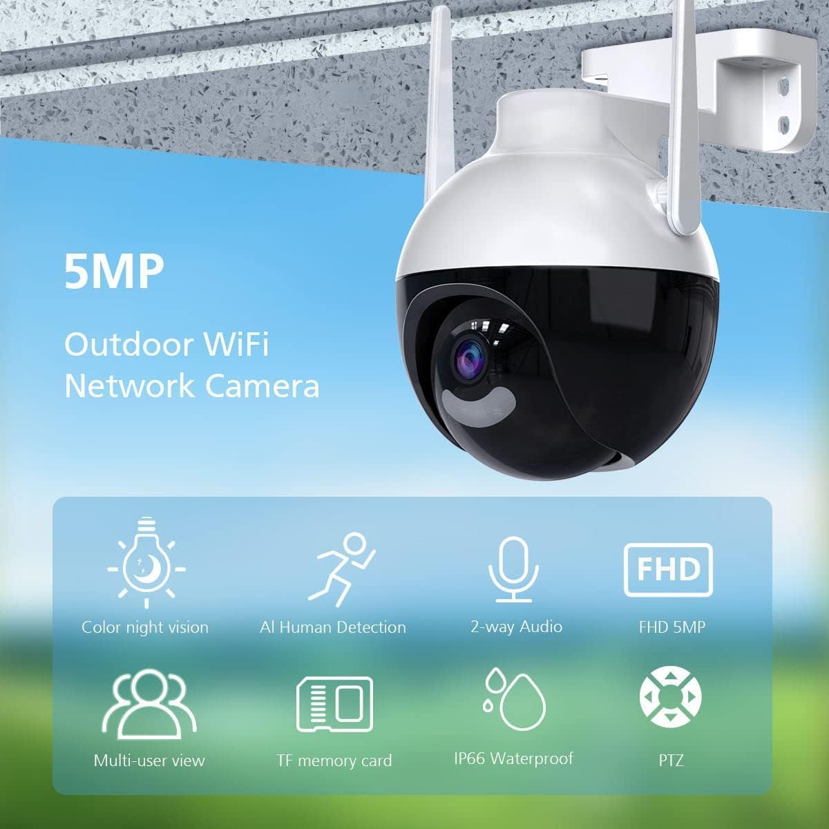 FAVONE 4mp Outdoor Auto-Tracking, Waterproof, Colour Night Vision, Security Camera (No GB, 1 Channel) 1