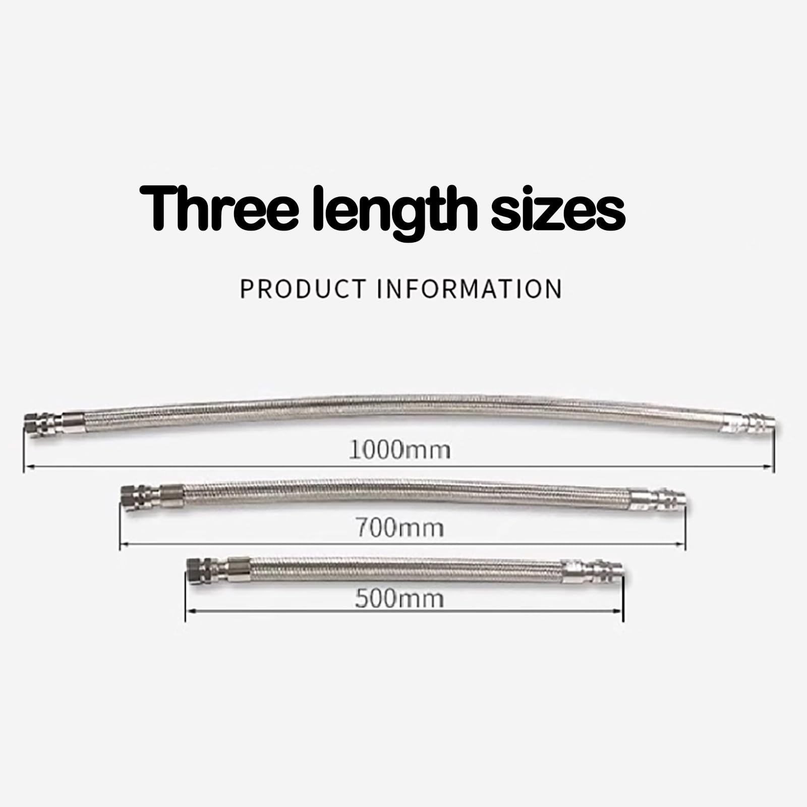 Tube flexible antidéflagrant en acier inoxydable 304, connecteur de ligne d'alimentation de robinet, tuyau en acier inoxydable 304 (G1-500MM,A)