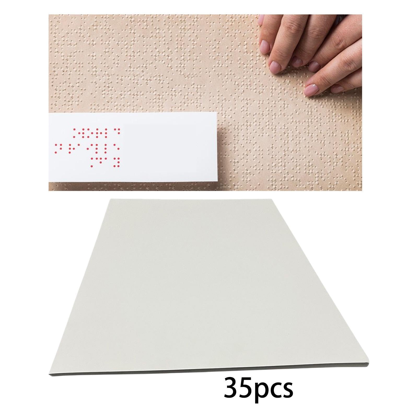 Qianly Papel Braille A3, Hojas para Manualidades Y Escritura, Regalos Prácticos, Material Educativo, 35 Piezas
