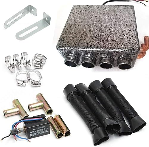 Calentador universal de 4 puertos de 12 V para automóvil, calentador portátil de cobre para automóvil, descongelador, calentador de cuatro vías para
