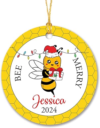 Adorno de Navidad de abeja 2023, adornos personalizados de Navidad de abeja 2023, decoración colgante de árbol de Navidad de abeja, regalo de disponible en Yaxa Peru