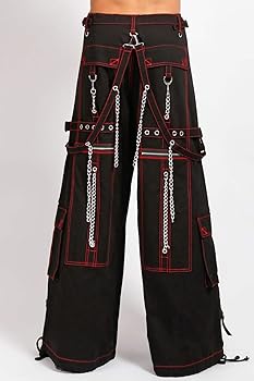 Amazon.com: Tripp NYC Doom Skull Pants [BLK/RED Stitch] XS