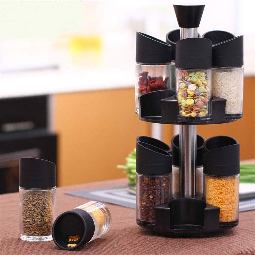 CMBSSTFC Barattoli per condimenti, Contenitore per Sale da Cucina, Scatola per condimenti - Set di barattoli per condimenti da Cucina Verticali creativi