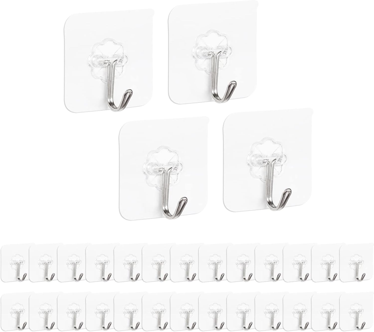 30 Pack Adhesive Hooks for Hanging Heavy Duty Wall Hooks 13