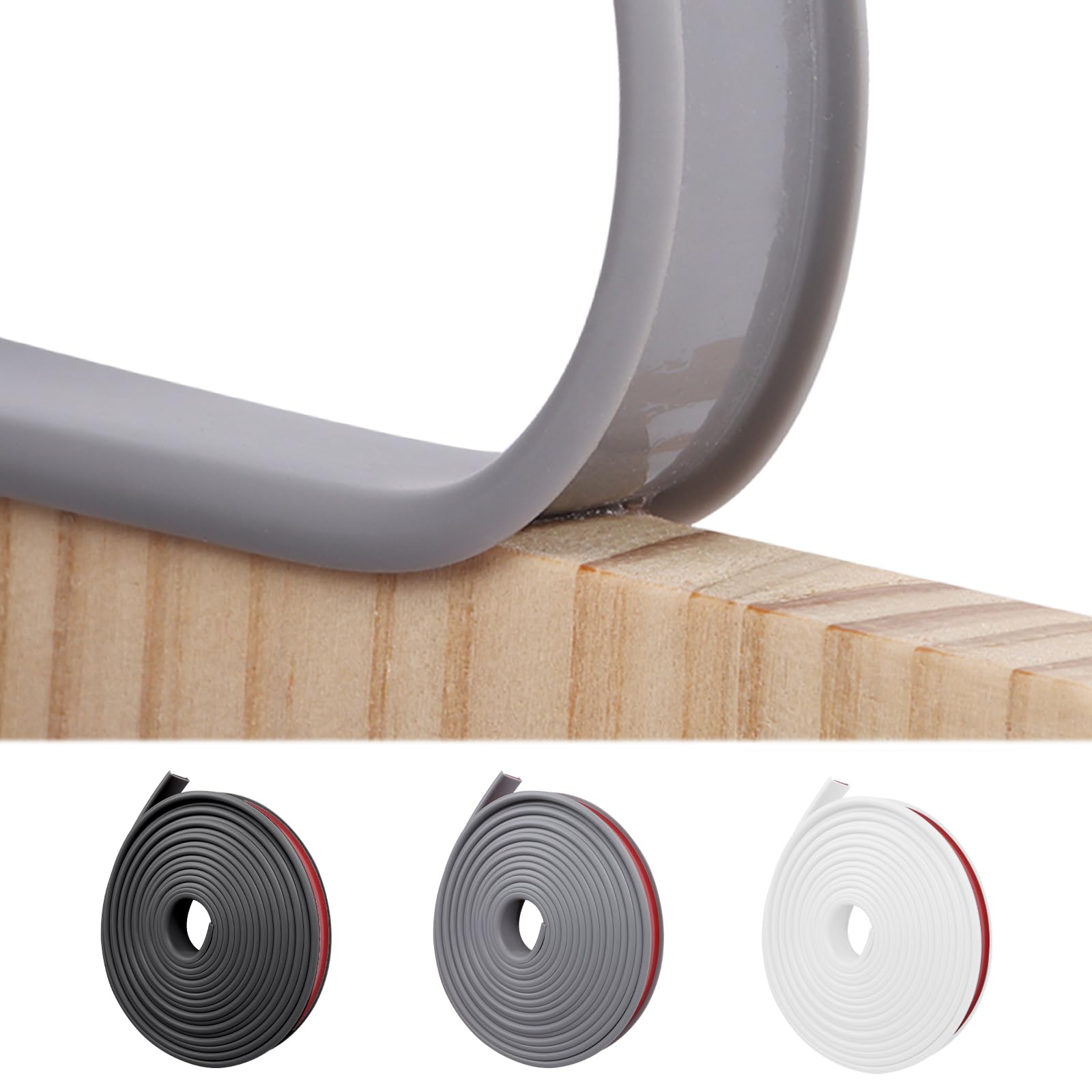 Buy NiCoLaUShape Flexible Furniture Edge Banding, 5m×18mm Grey TPE