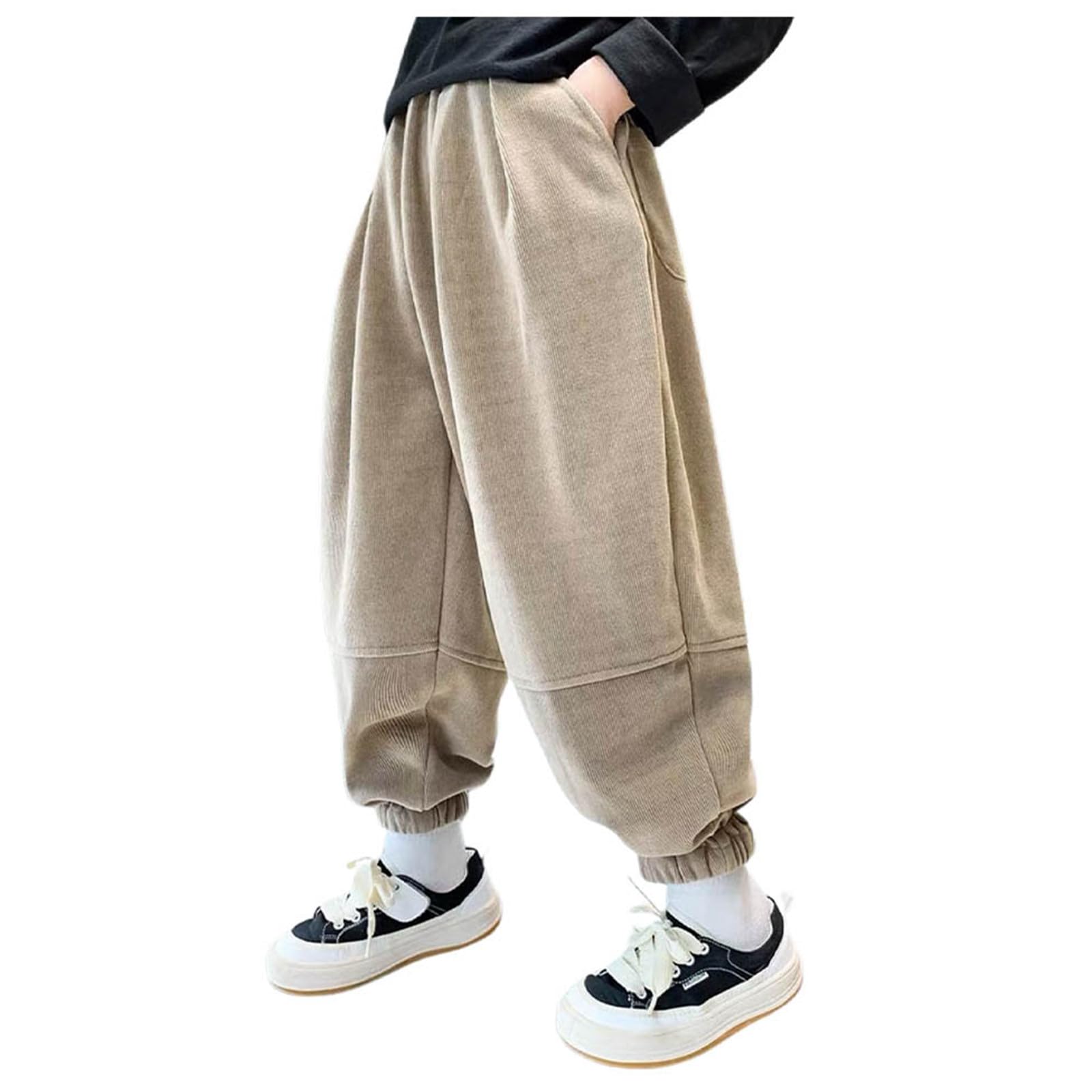 Pantalon jogging garçon imperméable et doublé chaud pour pluie et sport