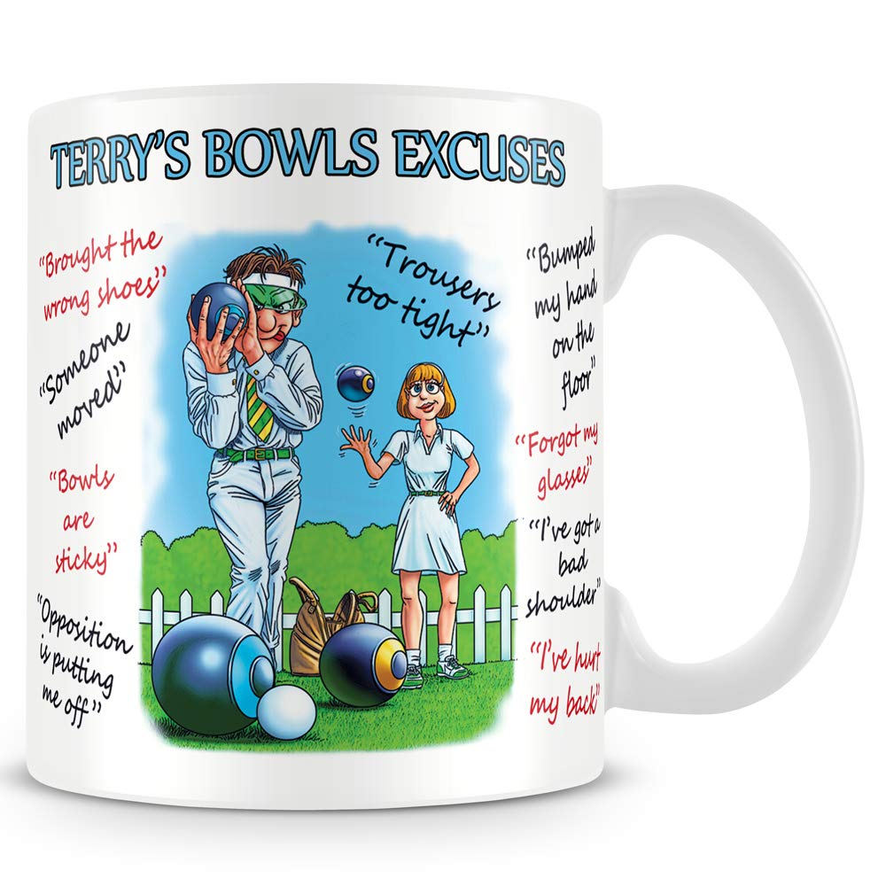 personalised4u Bowls Excuses Funny Ceramic Coffee Mug – (Name Can Be Added)