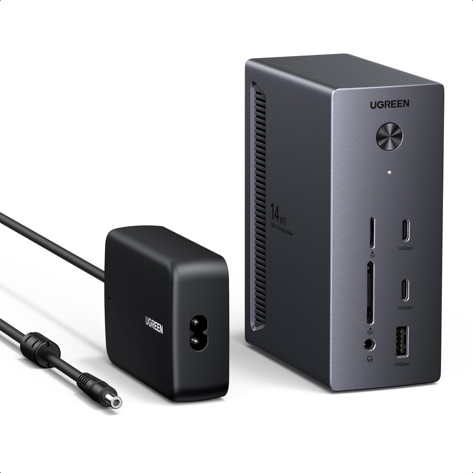UGREEN Revodok Pro Docking Station USB C 2 HDMI 4K 60Hz e 1 DisplayPort 8K 30Hz 14 in 1 Dock Station Triplo Schermo con Multi USB 10Gbps RJ45 PD Carica SD TF Porta Jack 3,5 mm