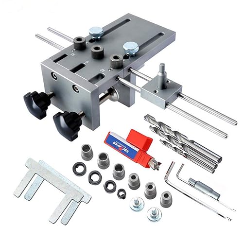 HITOMEN Kit de plantilla de clavija ajustable con 3 manguitos de perforación de clavijas de 0.236 in (14 pulgadas), 0.315 in (516 pulgadas) 0.394 in