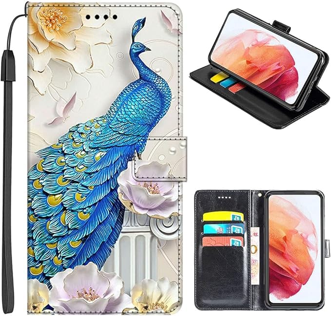 Image of for OnePlus 11R 5G Printed PU Leather Magnetic Wallet Case Flip Cover for OnePlus 11R 5G (Peacock), Beige