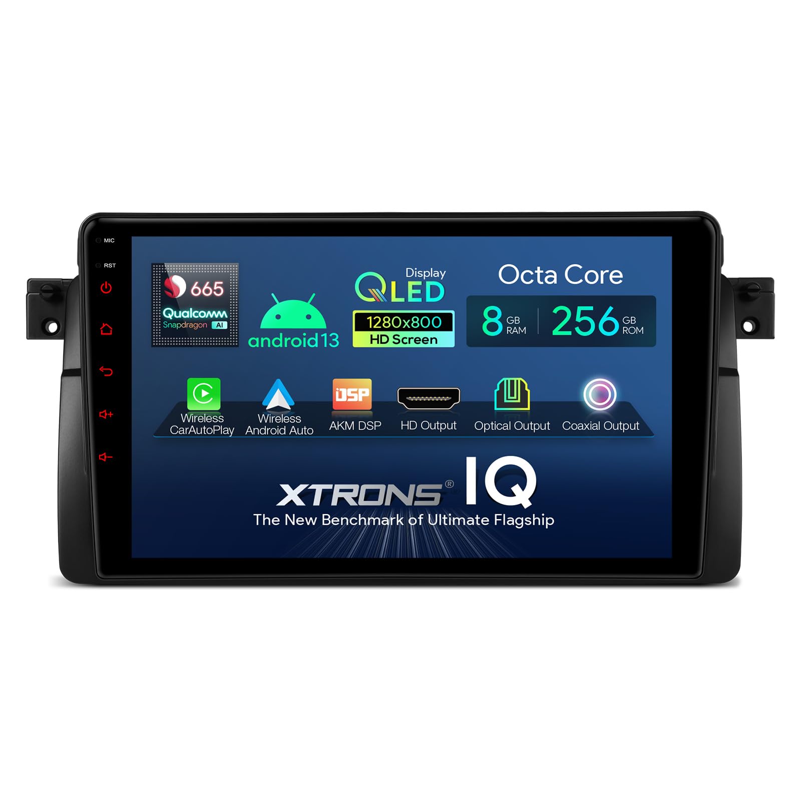 XTRONS 9 Inch QLED Android 13 Car Radio Octa Core 8GB 256GB Built-in 4G LTE CarAutoPlay Android Car AKM DSP HD Output Optional OBD DVR DAB TPMS for BMW E46 M3 (IQP9246BP)