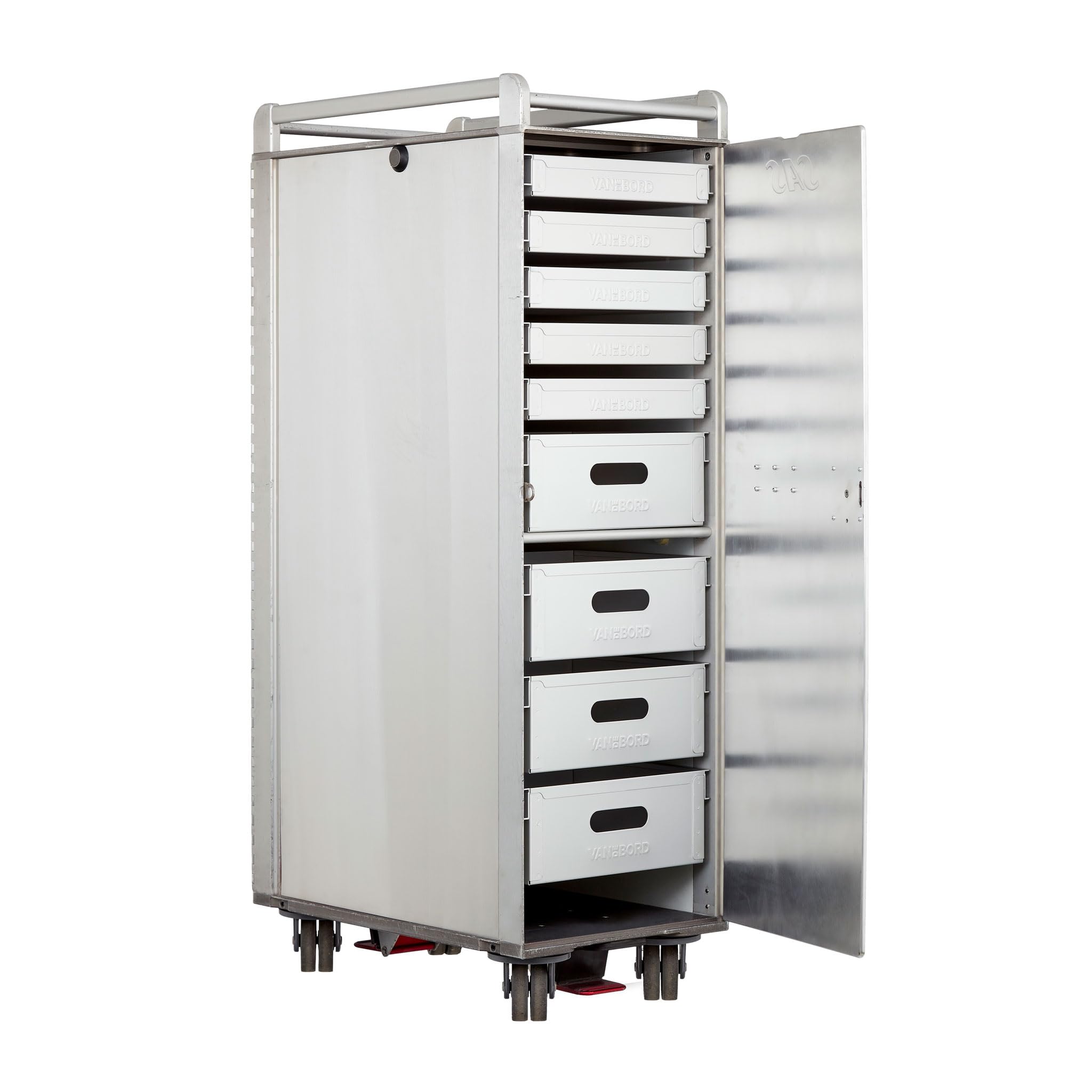 Airline Trolley Aviator 2/3rd, Büroschrank, Servierwagen, Küchenwagen, Schubladenschrank Werkstatt, Metallschrank, Stauraumschrank, 103,0 x 30,5 x 50,0, Flugzeugtrolley, Vollausgestattet