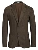 Mens Tweed Blazer Vintage Wool Blend Blazers Herringbone Two Button Sport Coat