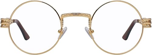 Miniatura 3 de RANHUU Steampunk Gafas redondas para hombres y mujeres John Lennon Gafas Quavo Circle Metal Frame Gafas