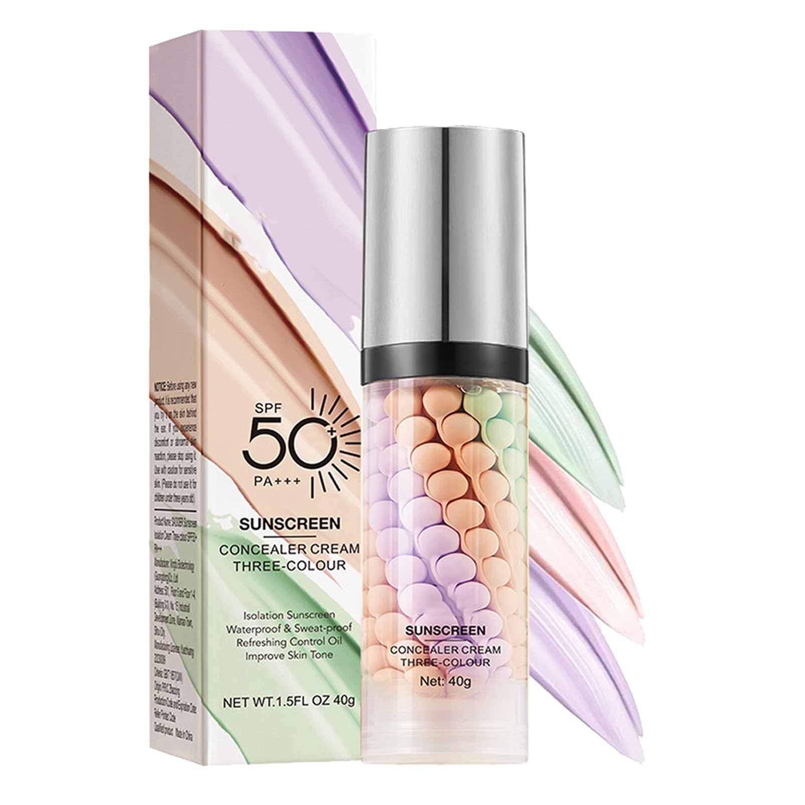 Colour Corrector Primer - Face Make Up primer with SPF50 - Corrector Cream - Face Primer to Hide Blemishes - Skin Care with Hyaluronic Acid - Oil-Control&Flawless