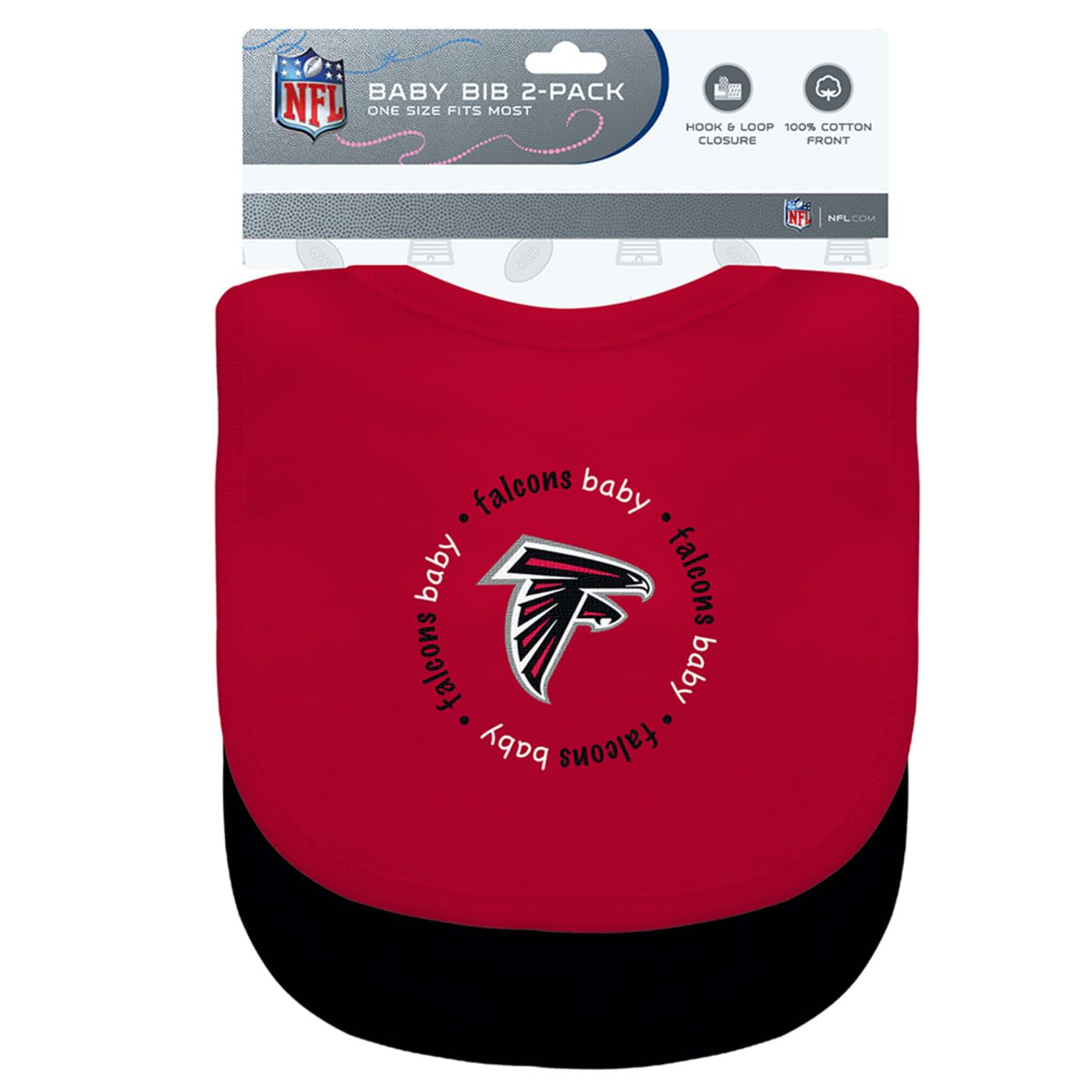 Baby Fanatic Officially Licensed Unisex Baby Bibs 2 Pack - NFL Atlanta Falcons Baby Apparel Set