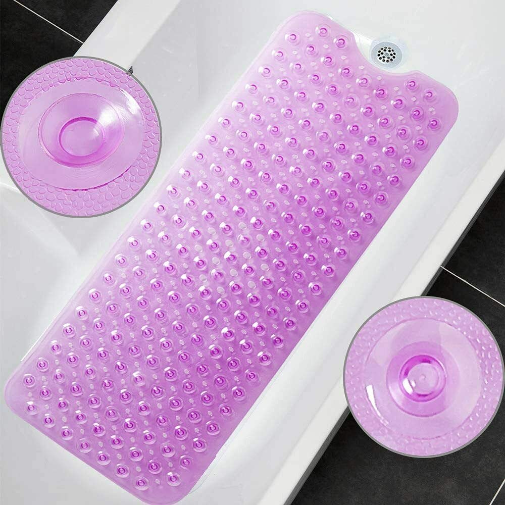 Skyte Pink Skyte® Pebble Frosted Anti-Mould Anti Slip Plastic Oval Bathtub Shower Mat With Grip, 35Cm X 50Cm (Pink)