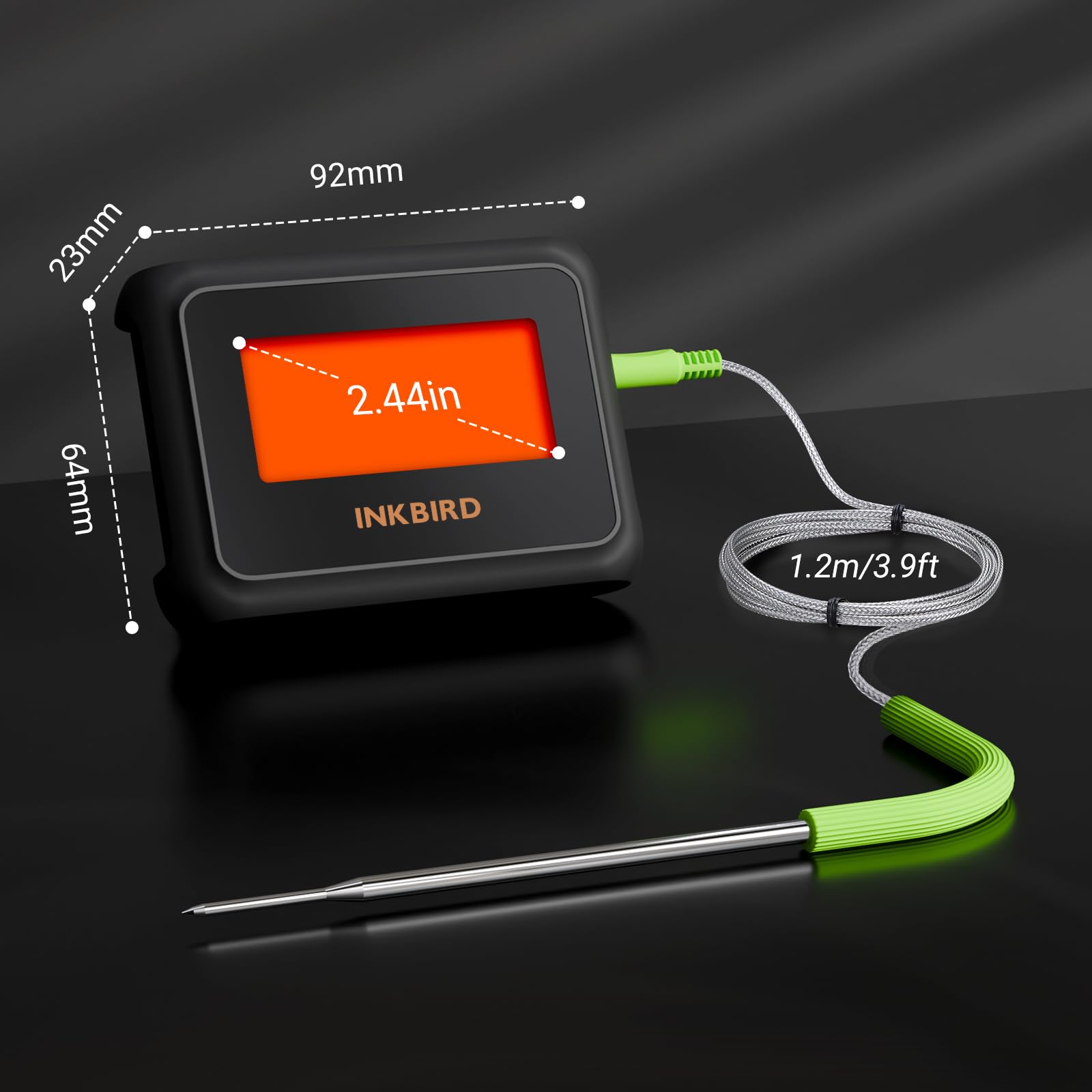 Inkbird IDT-22-B Termometr do pieczenia, Bluetooth 5.0, sterowanie aplikacją, HD LCD, termometr do mięsa, z 2 sondami, do grillowania, pieczenia, grillowania i