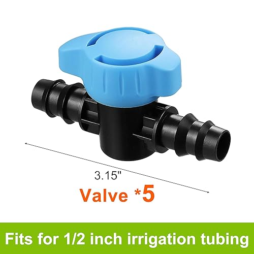 Vista 17 de Cozy Tower Kit de riego por goteo de 10 piezas, piezas de accesorios de tubería de riego por goteo de 1/2 pulgada, conectores de púas de manguera