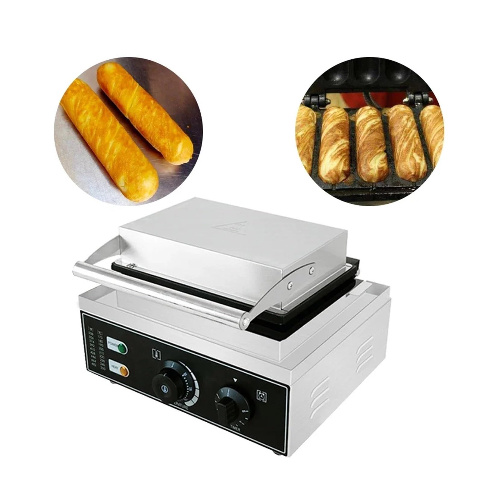 Komercyjna Maszyna Do Robienia Gofrów, Grillowanych Kiełbasek, Hot Dogów, Chrupiących Pączków, Pałeczek Mlecznych, Kształtowania Ryb, Francuskiej Gofrownicy Jednolita Dystrybucja CiepłA(Brown)