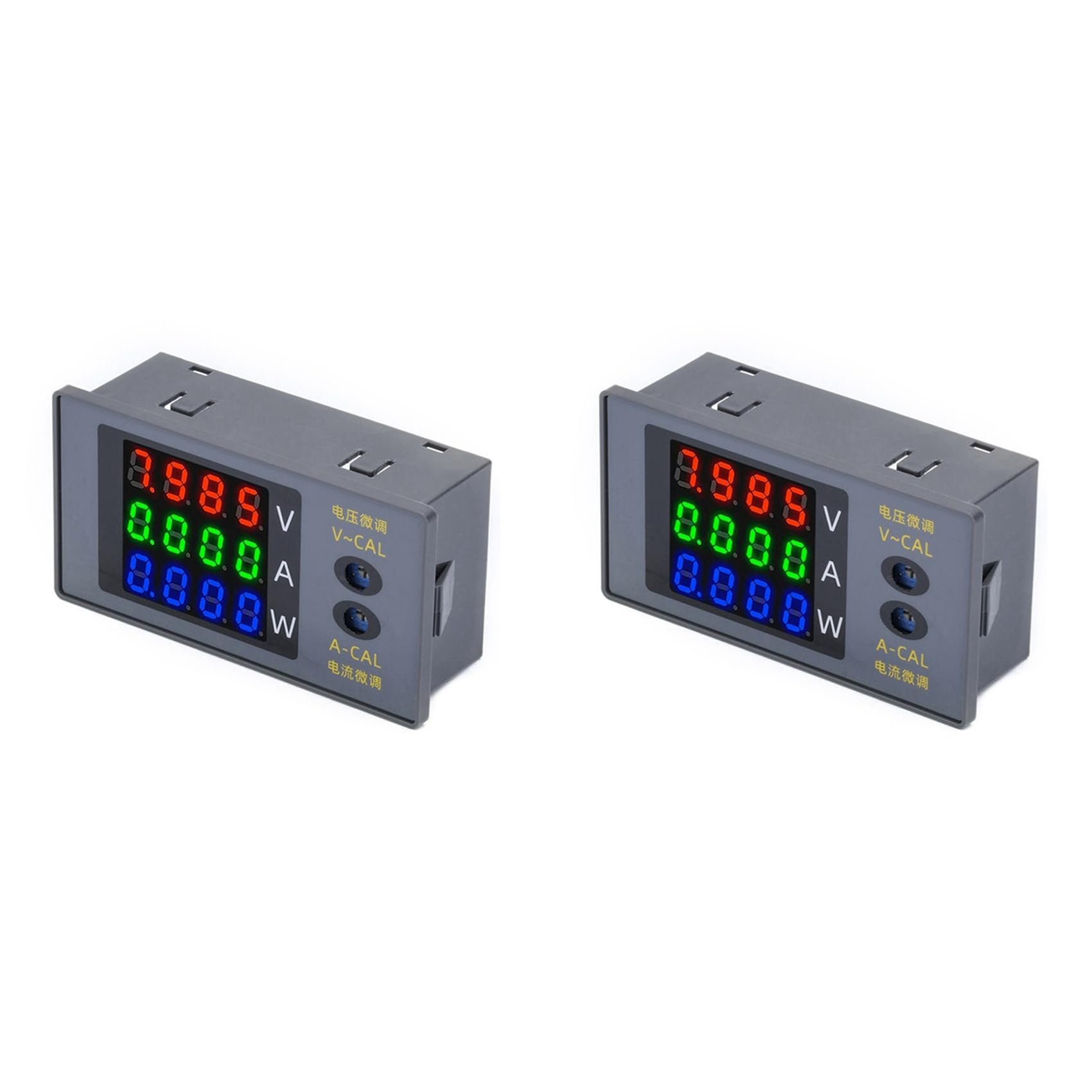 Jnchdghwa Black 2X Dc730 Digital Voltmeter Ammeter Wattmeter 4-Digit Voltage Current Meter Power Meter Voltage Tester Detector Dc 0-100V