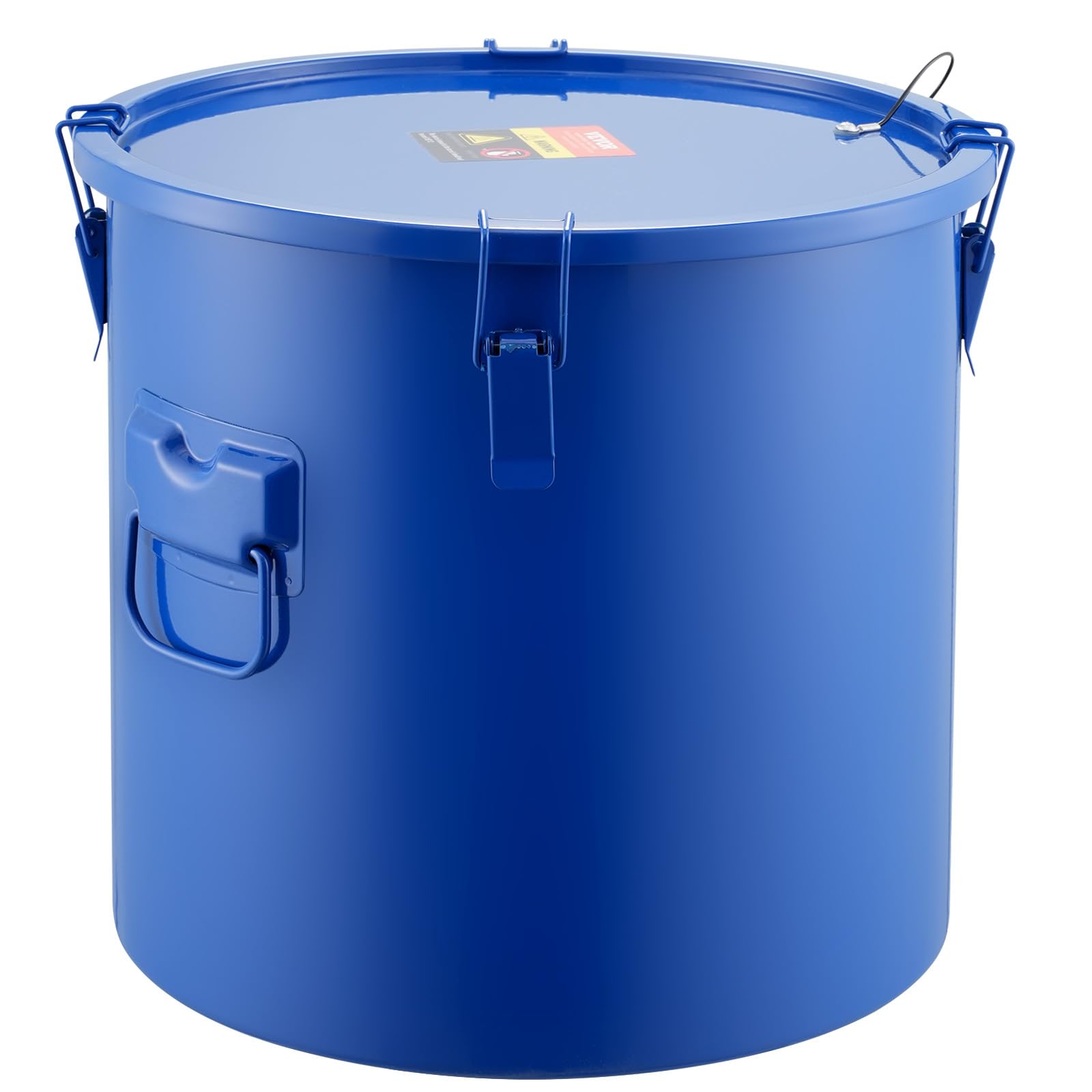 VEVOR Secchio per Grasso per Friggitrice, Contenitore per Smaltimento Olio da 8 Gal Secchio per Olio per Friggitrice in Acciaio al Carbonio con Rivestimento Antiruggine, Clip di Chiusura, Blu
