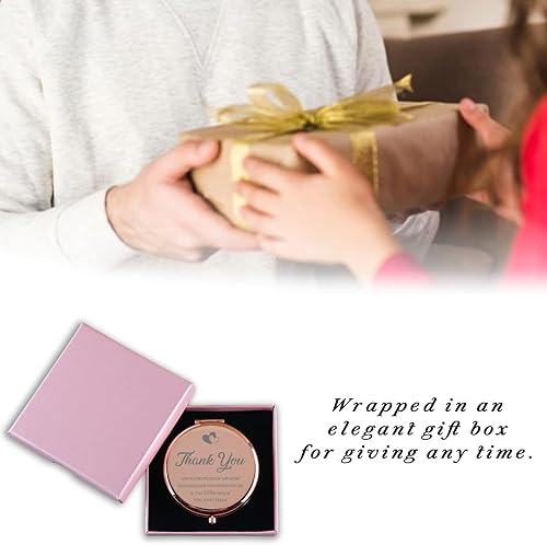 Miniatura 4 de Thank You Inspirational Farewell Gifts for Coworkers Women Rose Gold Compact Cute for Purse Travel Folding Hand Mirror Retirement Birthday Christmas