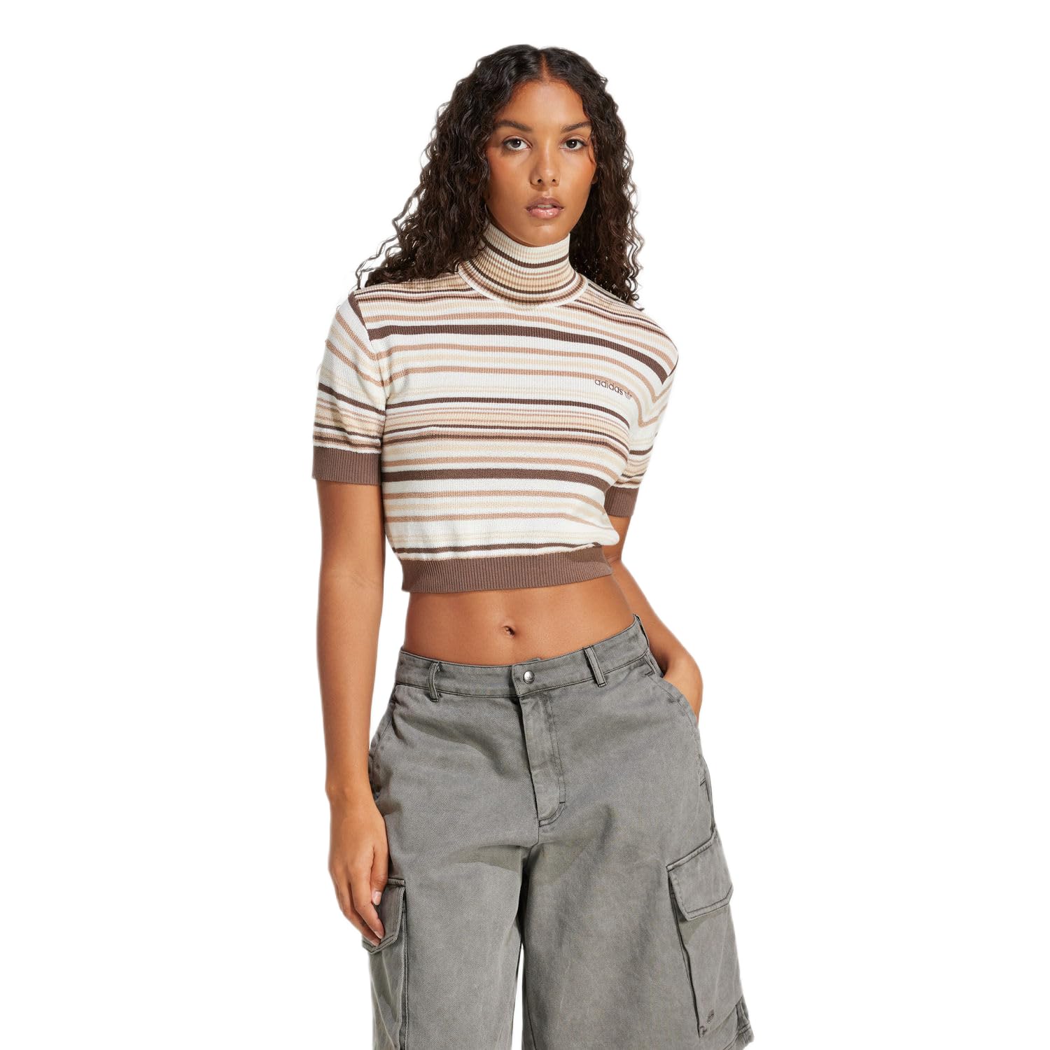 Striped Cropped Turtleneck | | Size- |