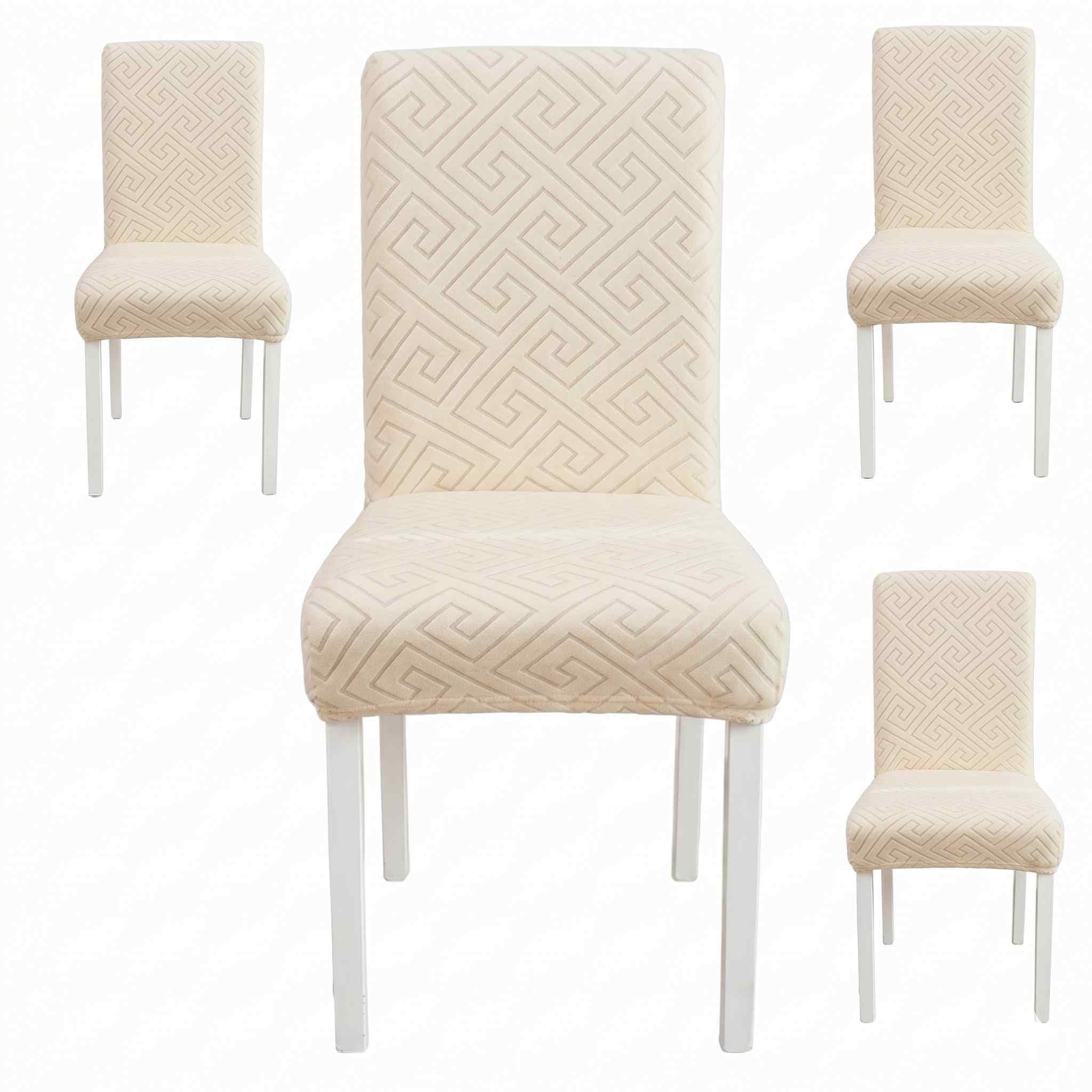 Styleys Elastic Chair Covers - 6 Pack Taupe -15