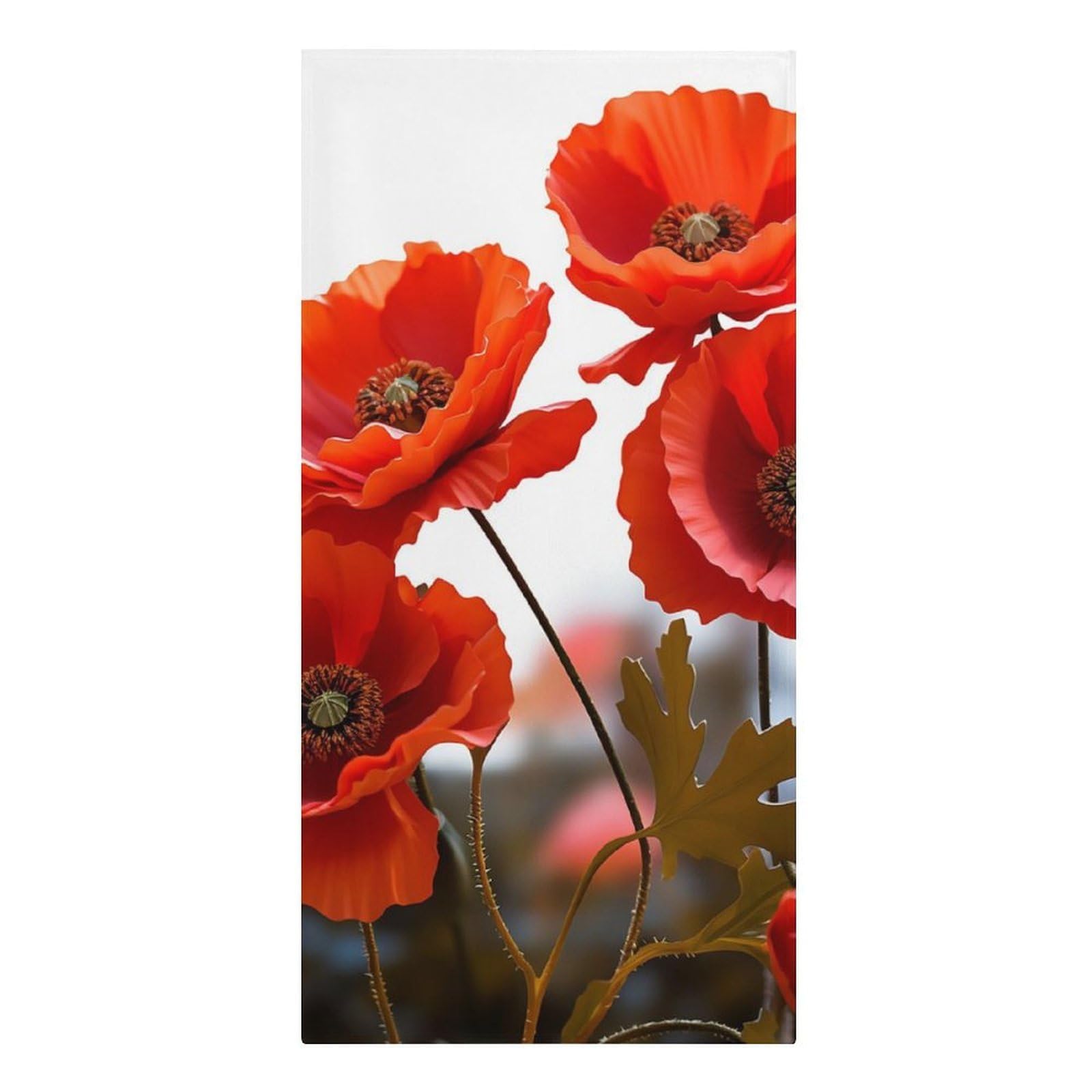 QMNLKH Poppy Flowers Vivid Petals Beach Towel for Women, Large Microfiber Pool Towel for Men, Absorbent Swim Towels for Home, Lightweight Bath Towels for Camping, Yoga, 30.3"x61.4"