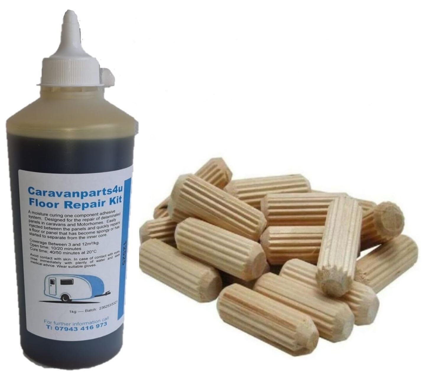 Caravan Spongy Floor Delamination One Shot Poly Adhesive Kit 30 x Dowels only