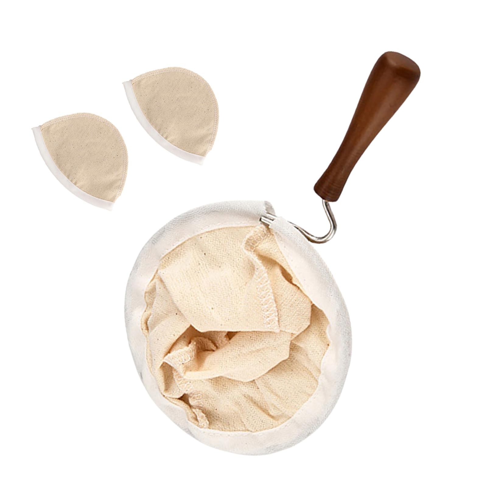XuQiZZpp Set of 3 Thick Flannel Practical Coffee Coffee Sock Strainer with Wooden Handle for Hand Brewing