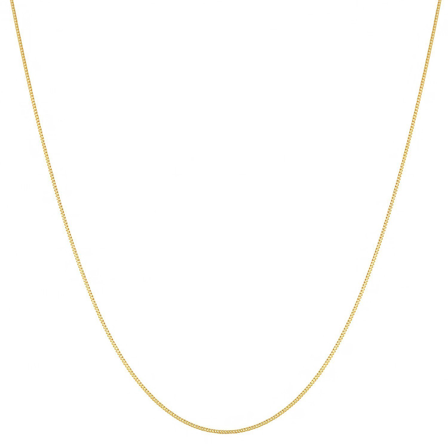 Raffinata catena a maglia barbazzale in oro giallo 750 18 carati, larghezza 1 mm, lunghezza a scelta