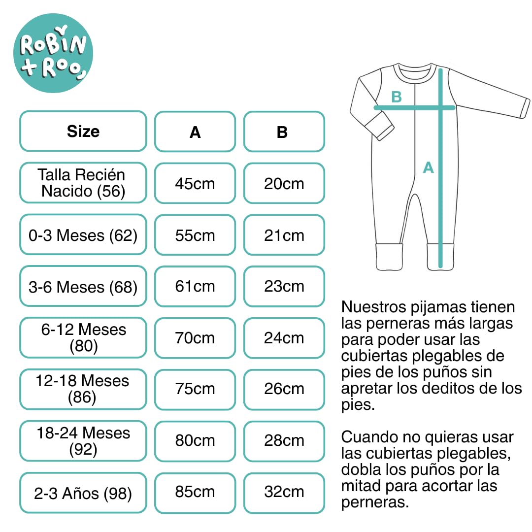 Pelele para bebé 100% algodón, cremallera bidireccional, sin pies, unisex con puños plegables