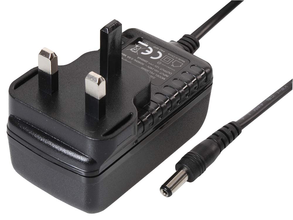 Pro Elec PEL00850 12V, 2A AC/DC Power Supply, Output Connector:2.5 mm x 5.5 mm x 12 mm
