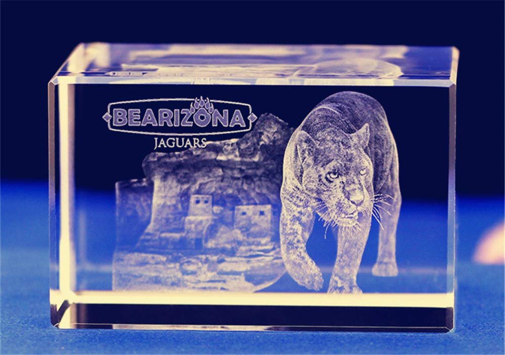 Crystal Glass Panther Figurine Modle,3d Laser Etched Crystal Panther Ornament Art,animal Crystal Glass Cube Engraving Statue Panther Sculpture Gifts With Gift Box (50 * 50 * 80mm)