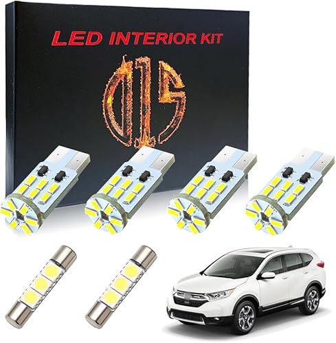 Kit de luz interior LED para Honda CR-V HR-V 2013-2020 6000 K, cúpula de mapa, blanco, espejo de tocador, puerta, maletero, matrícula, bombillas (10